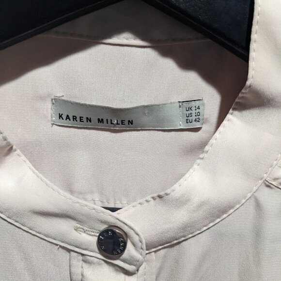 KAREN Millen | Satin Utility Shirt in Blush Pink - Picture 3 of 7